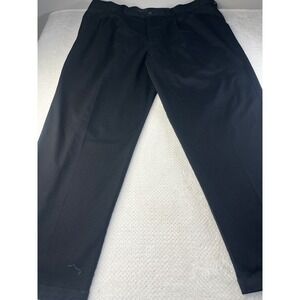 Oak Hill Premium Pant 48/31.5 50/32 Black Pleated Front Cotton Blend Trousers